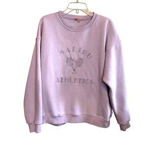 Bailey Rose Womens Malibu Athletic Tennis Embroidered Sweatshirt Lilac Size XL